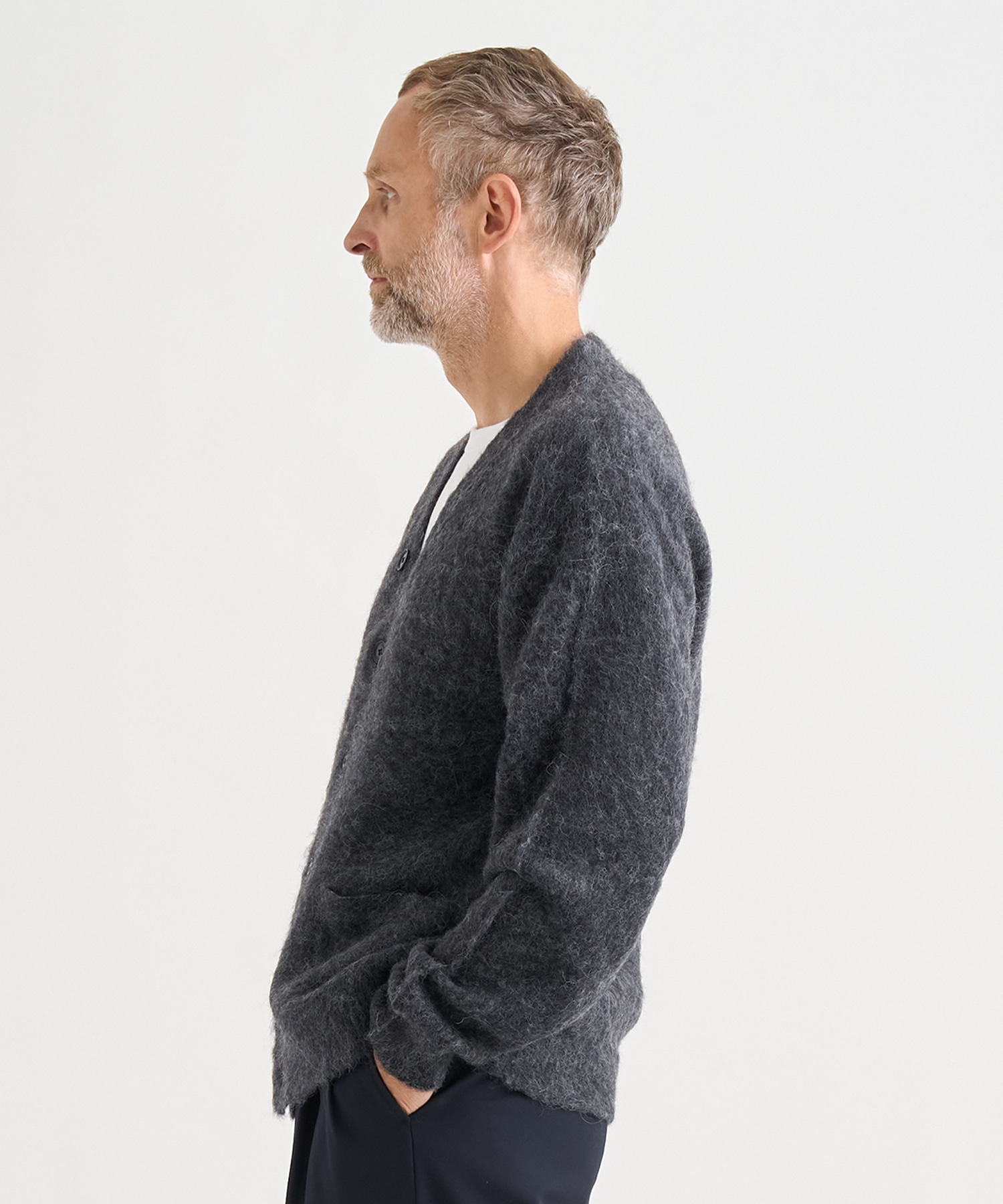 3Color Mix Baby Alpaca Cardigan | YOKE