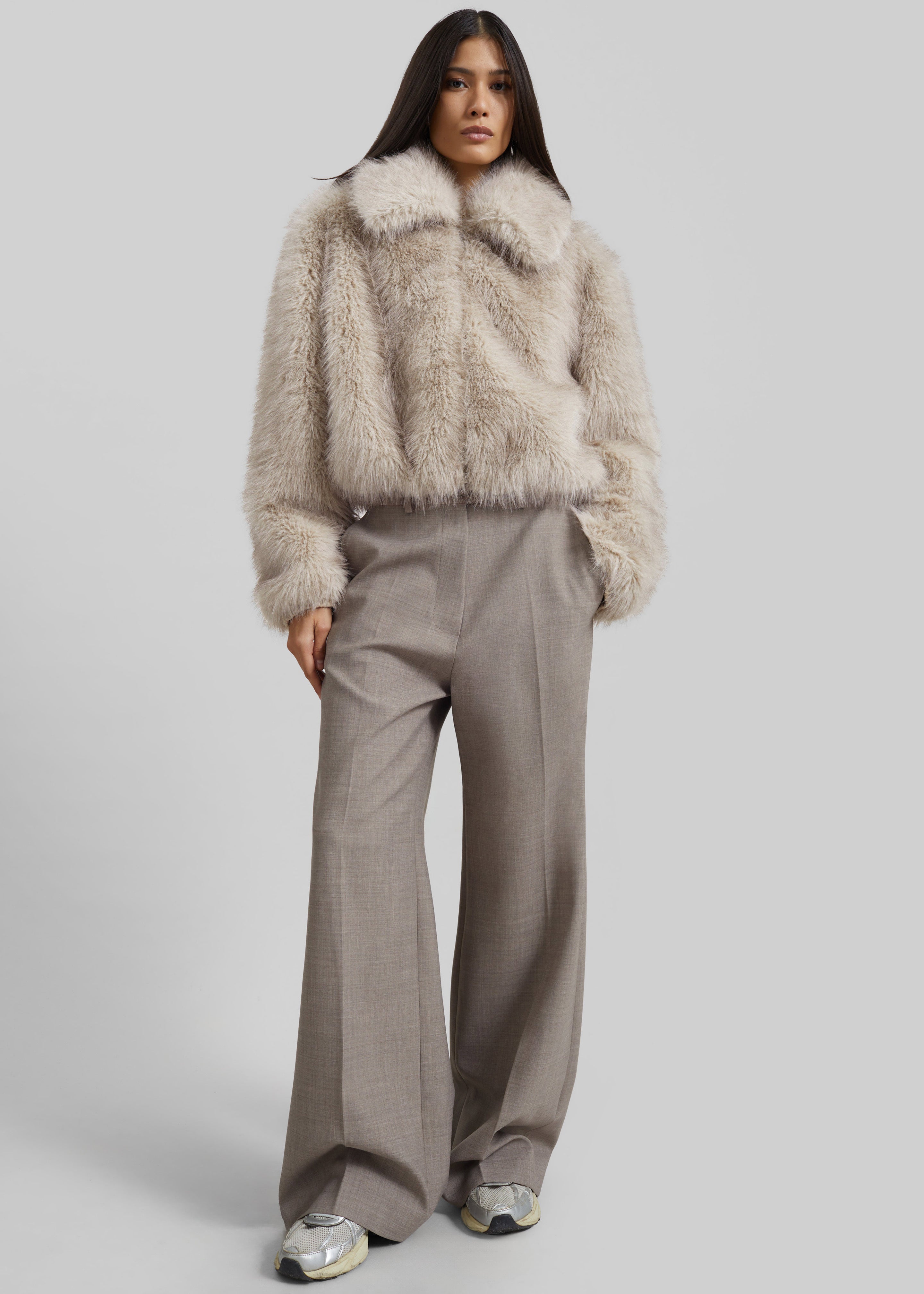 Hope Faux Fur Jacket - Beige – The Frankie Shop