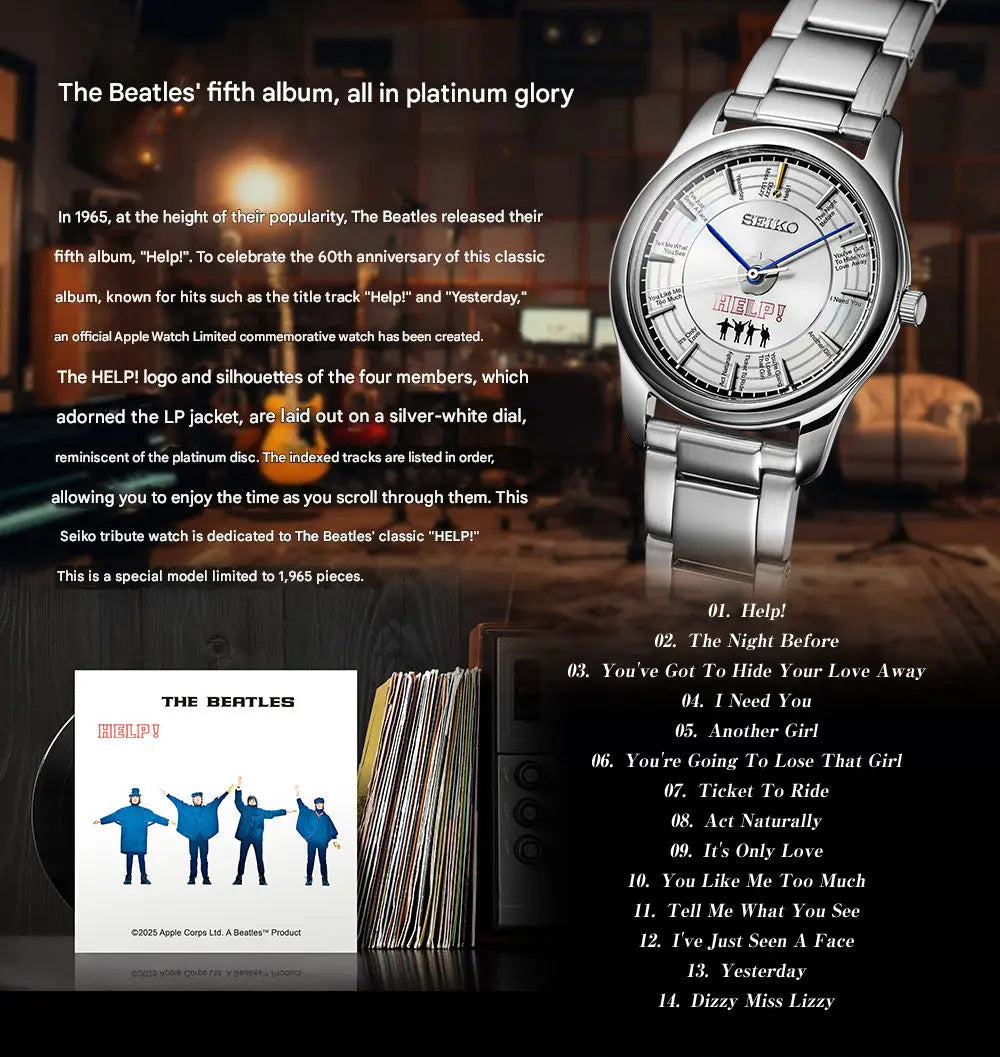 Seiko x THE BEATLES HELP! 60th Anniversary Official Watch Limited