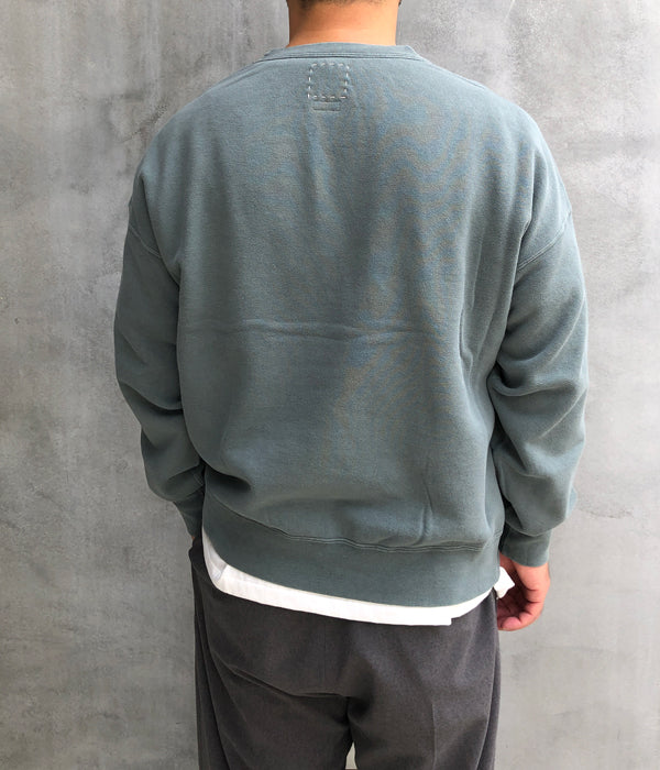 visvim/JUMBO SB SWEAT L/S DMGD (U.D.) (GREEN)