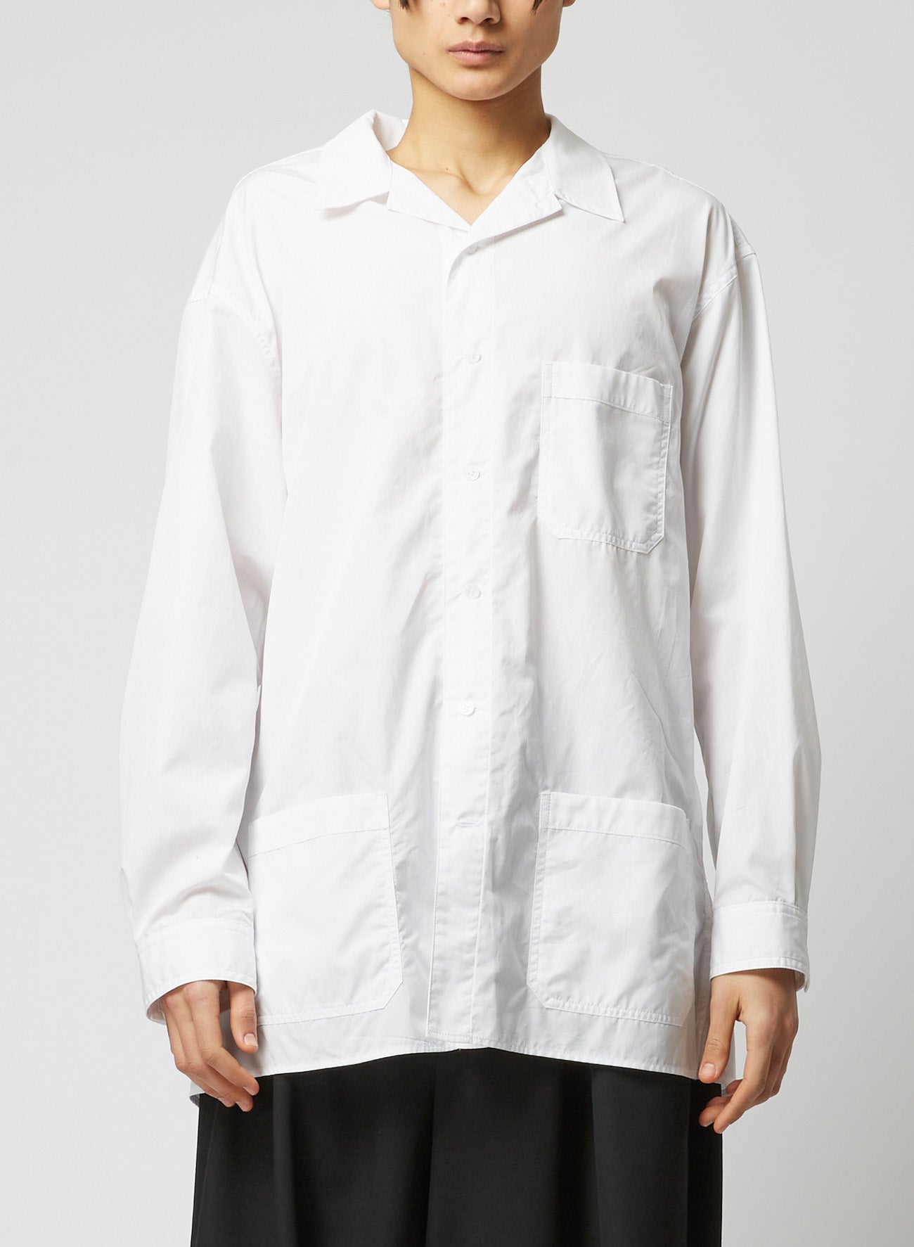 3-POCKET OPEN COLLAR SHIRT – THE SHOP YOHJI YAMAMOTO