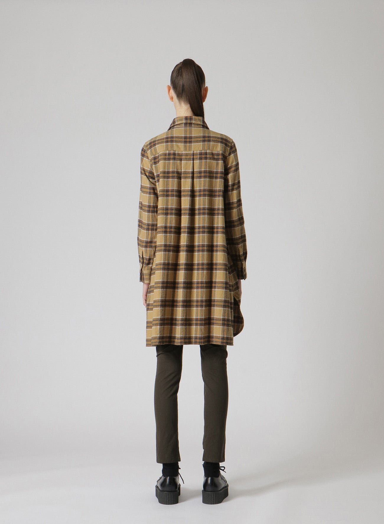 PLAID FLANNEL SHIRT WITH FRONT PLEATS – THE SHOP YOHJI YAMAMOTO