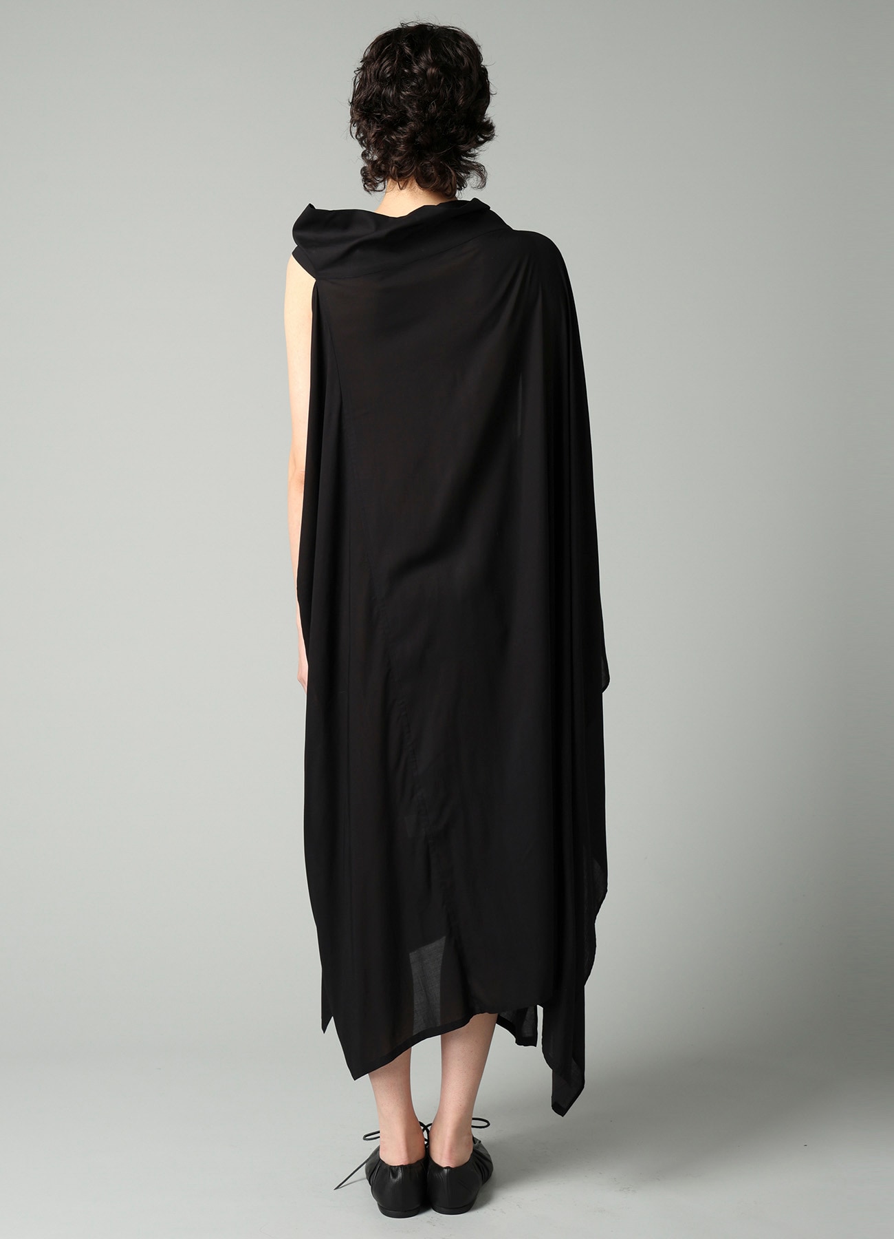 Ry LAWN ASM O SHOULDER DRESS B(XS Black x White): Yohji Yamamoto