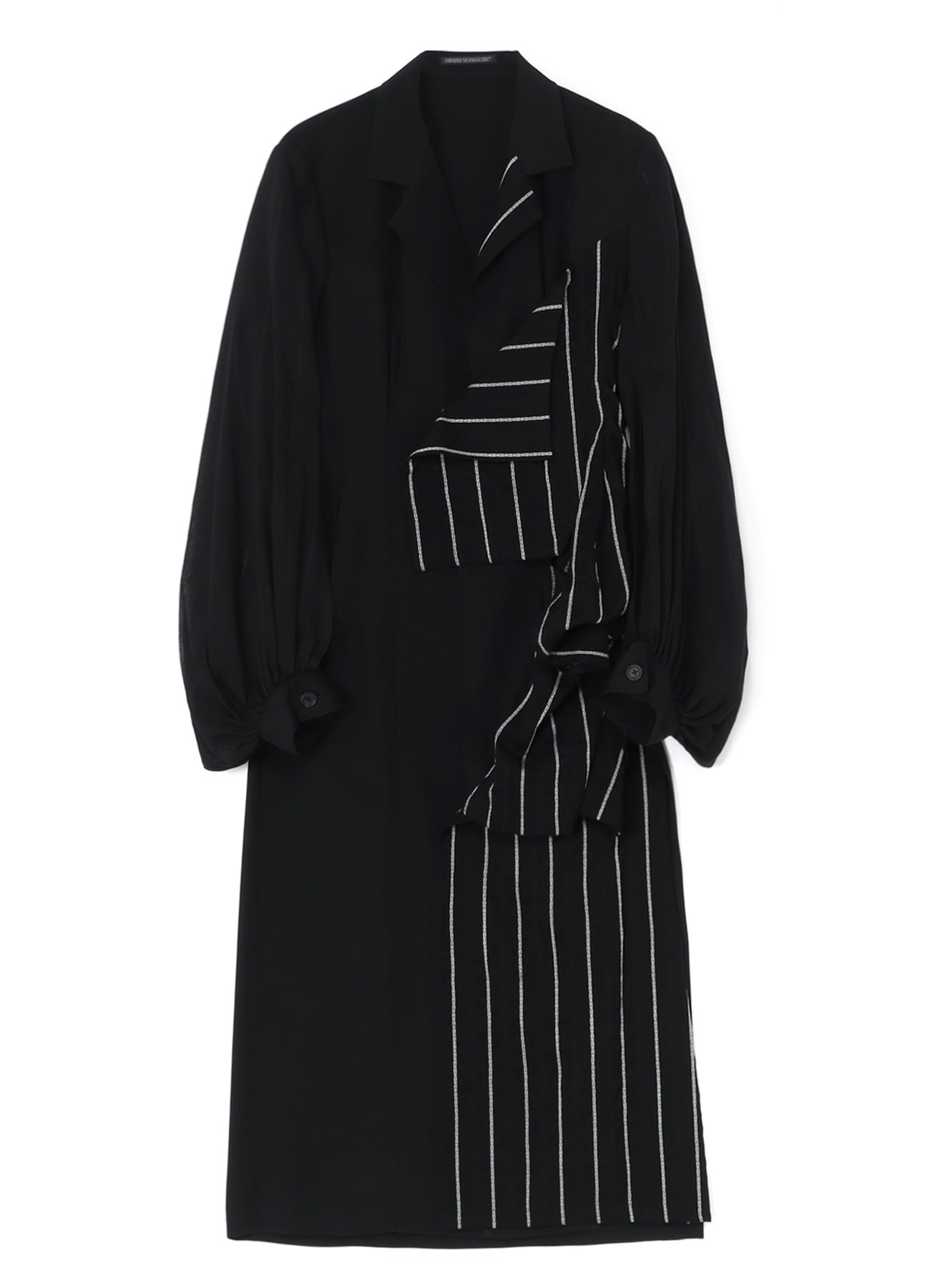 Yohji Yamamoto FEMME 17AW エンボスデザイン 中綿コート ヨウジヤマモト ファムYohji Yamamoto FEMME ウール裾プリーツ切替