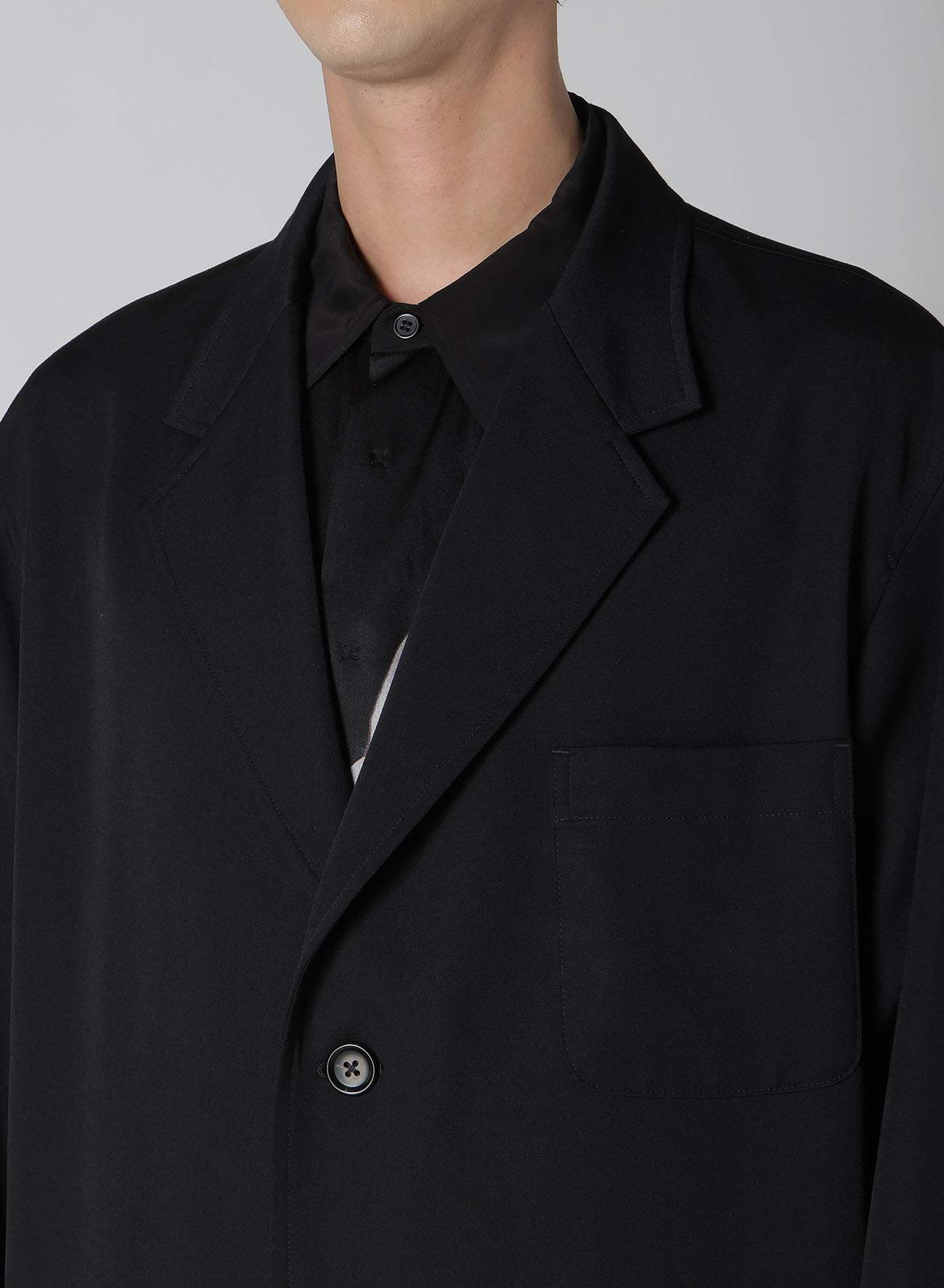 WOOL GABARDINE BLOUSON TAILORED JACKET(S BLACK): Vintage｜Special
