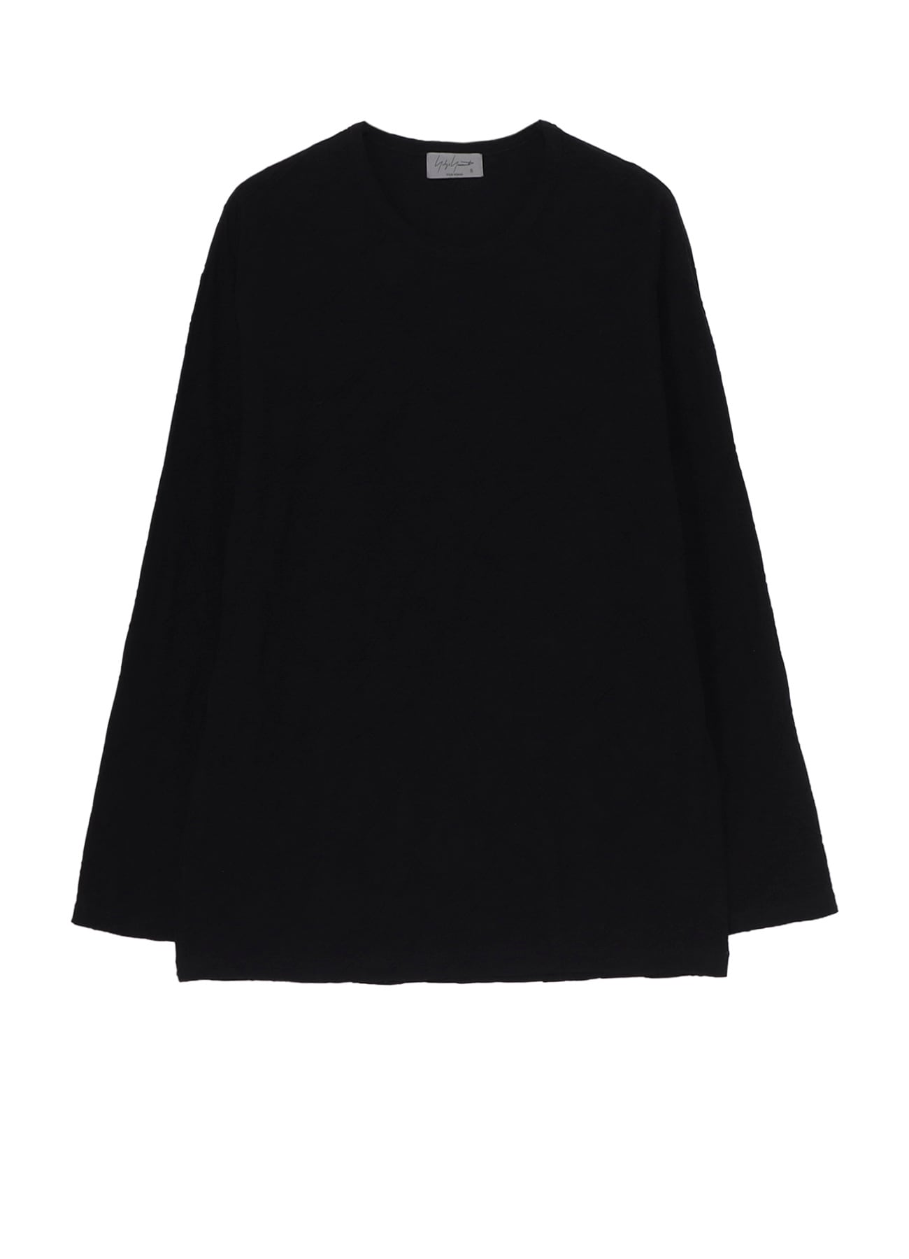 30/- TUCK JACQUARD ROUND NECK LONG SLV T(FREE SIZE Black): Yohji