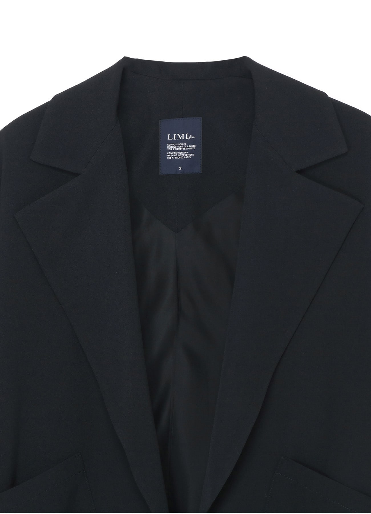 WOOL GABARDINE ELBOW PATCH SHORT JACKET(S Black): LIMI feu｜THE