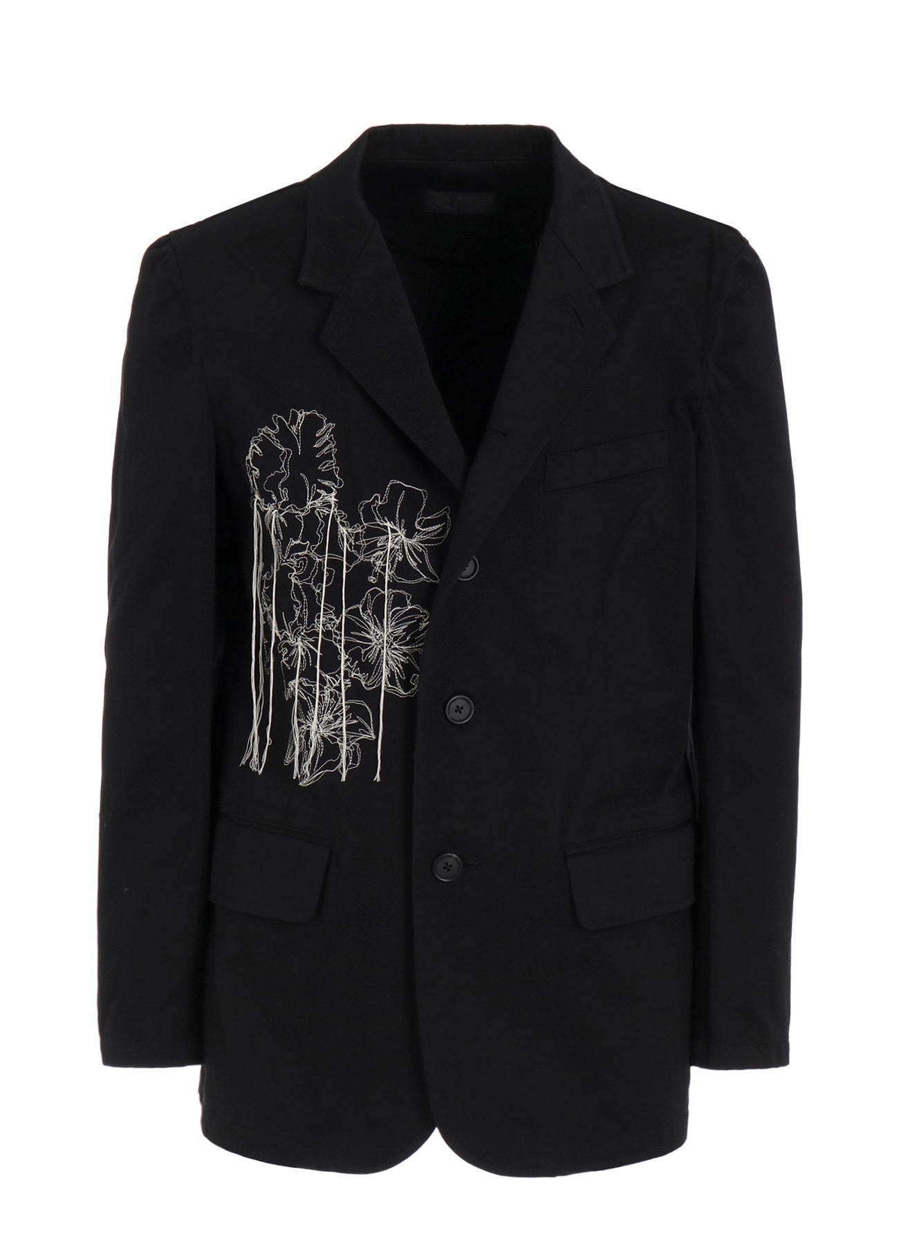 WEPON CLOTH 5 BUTTON EMBROIDERY TAILORED JACKET(M Black): S'YTE