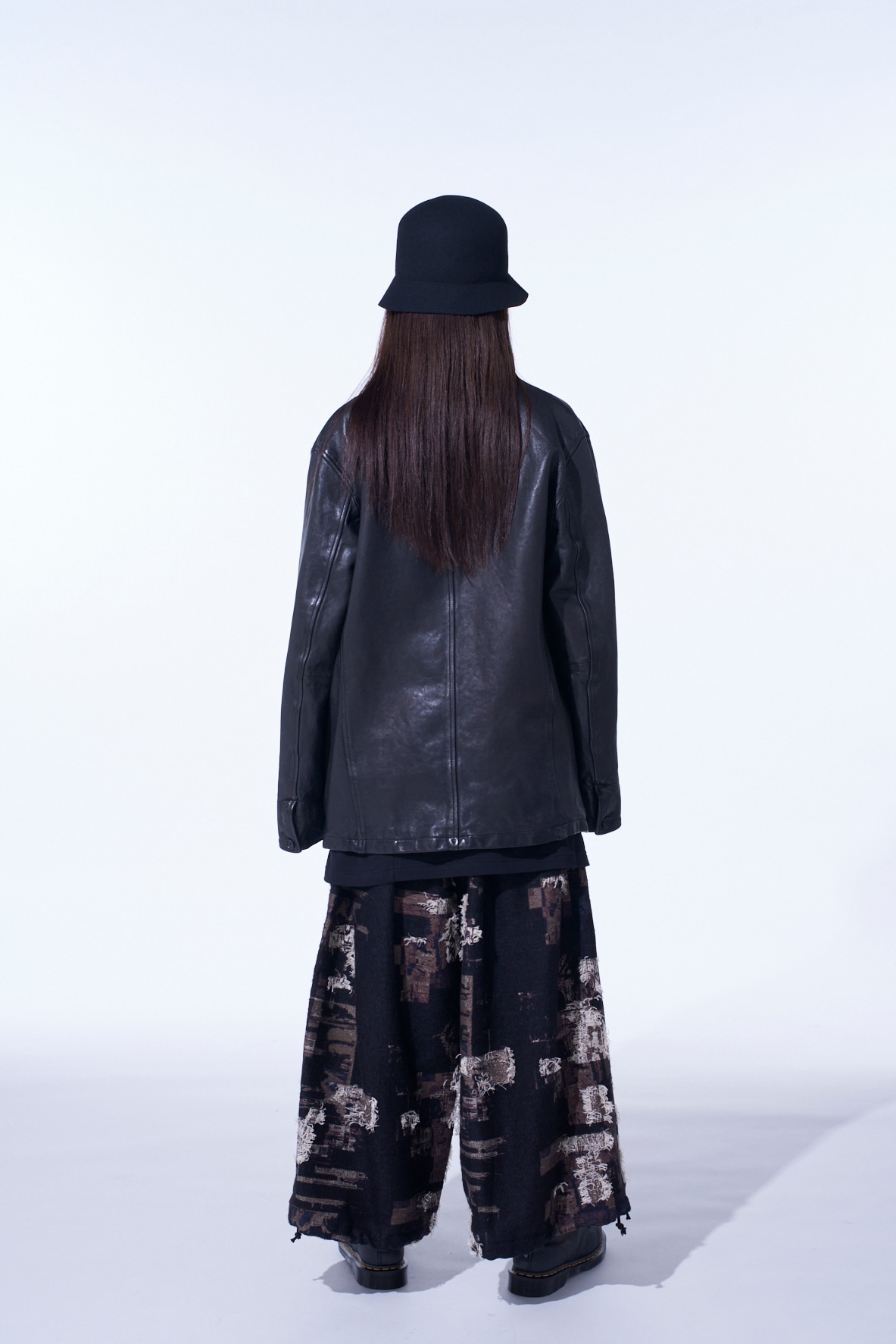 PATCHWORK CUT JACQUARD BALLOON PANTS(S Black): S'YTE｜THE SHOP