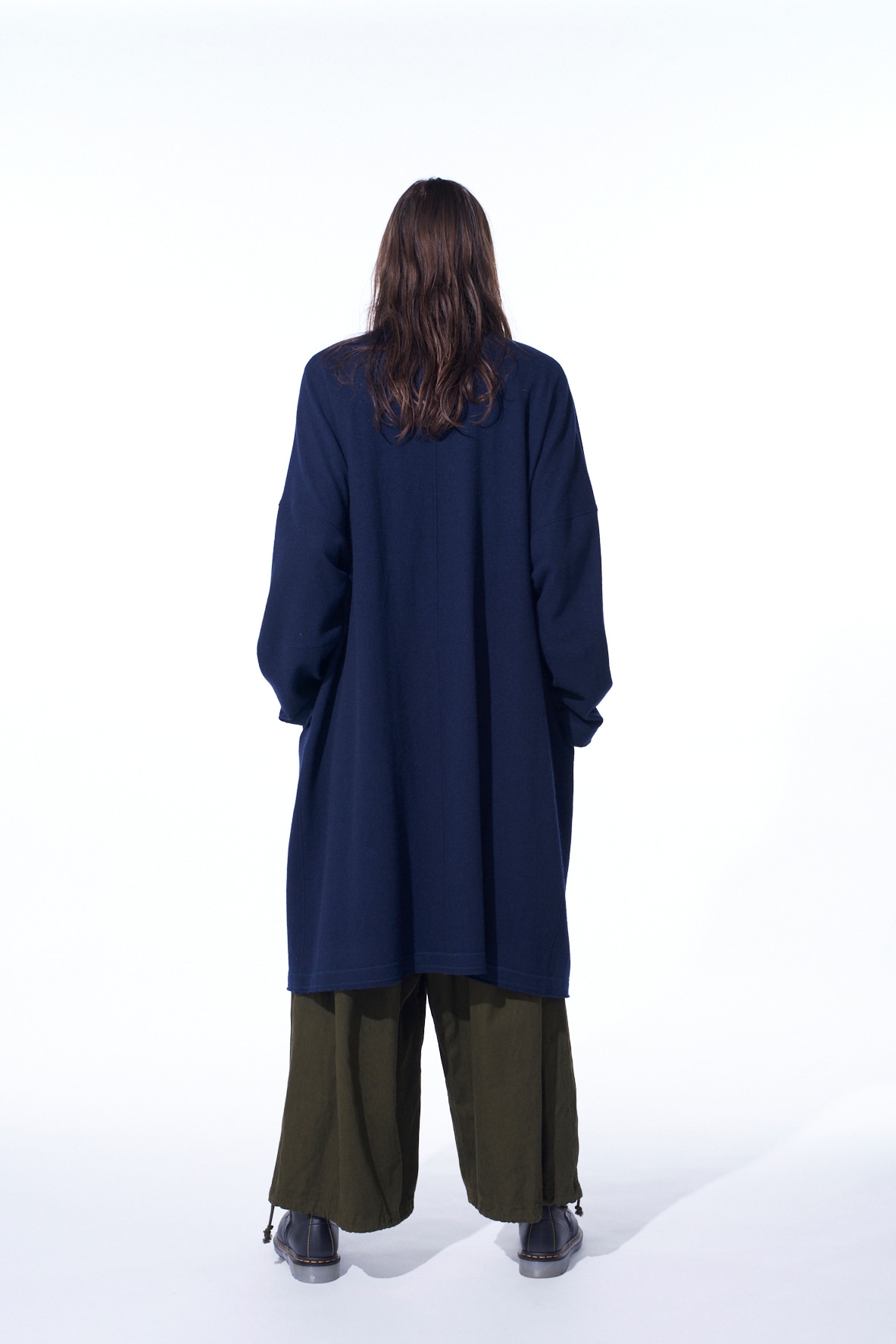 AIRY JERSEY COLLARLESS LONG CARDIGAN(M Navy): S'YTE｜THE SHOP