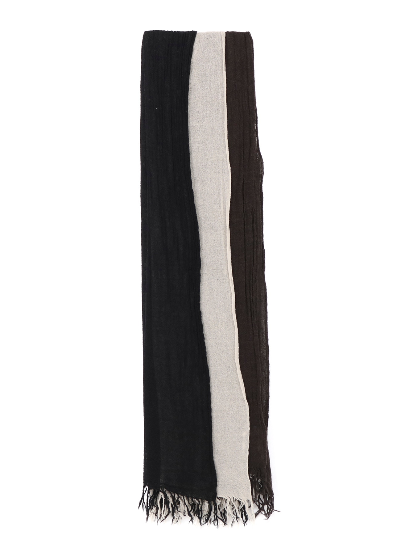 THREE-LAYERED WOOL SCARF(FREE SIZE Black): Y's｜THE SHOP YOHJI