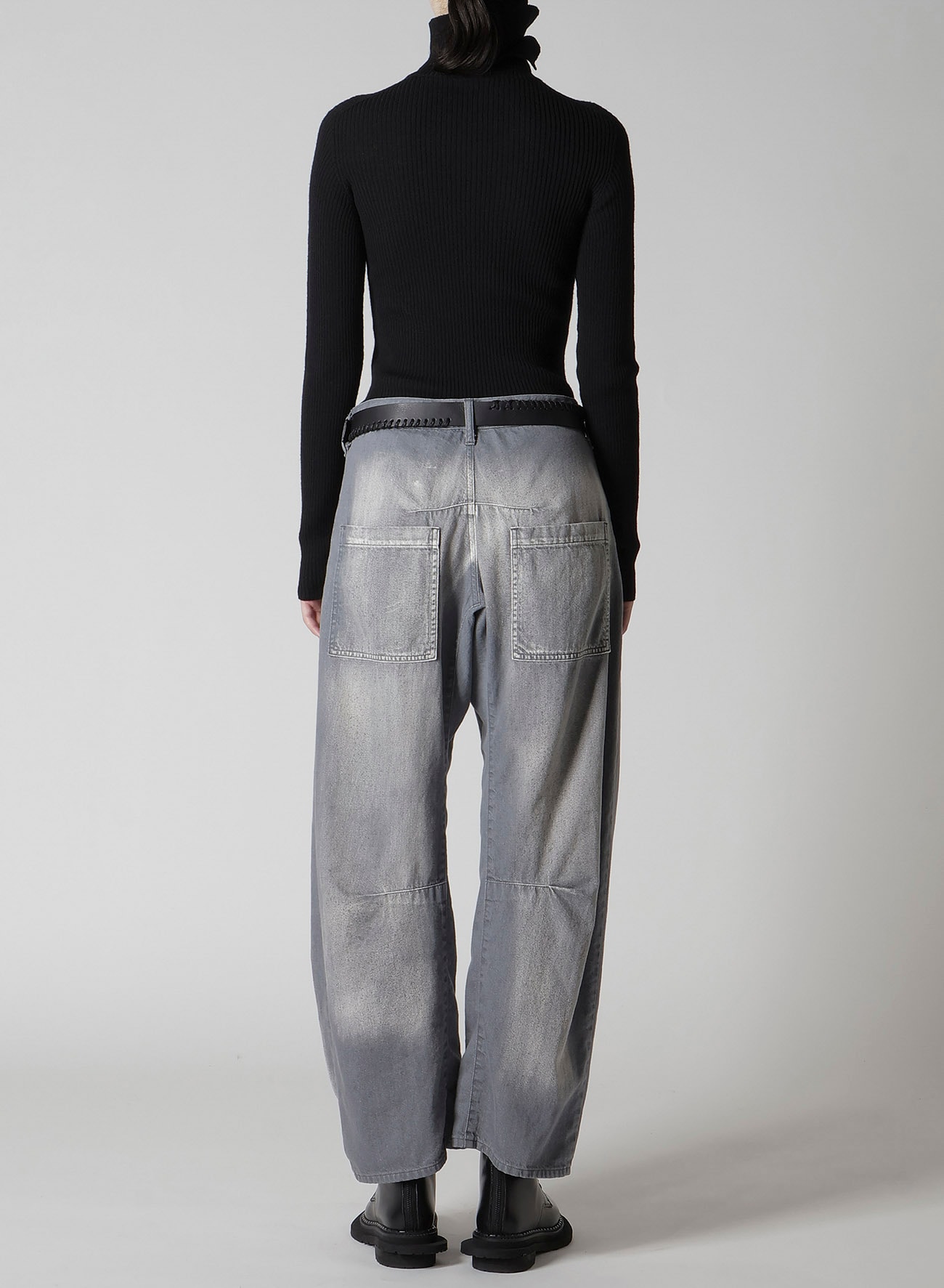 SPOTTED DENIM WIDE PANTS(XS Grey): Y's｜THE SHOP YOHJI YAMAMOTO