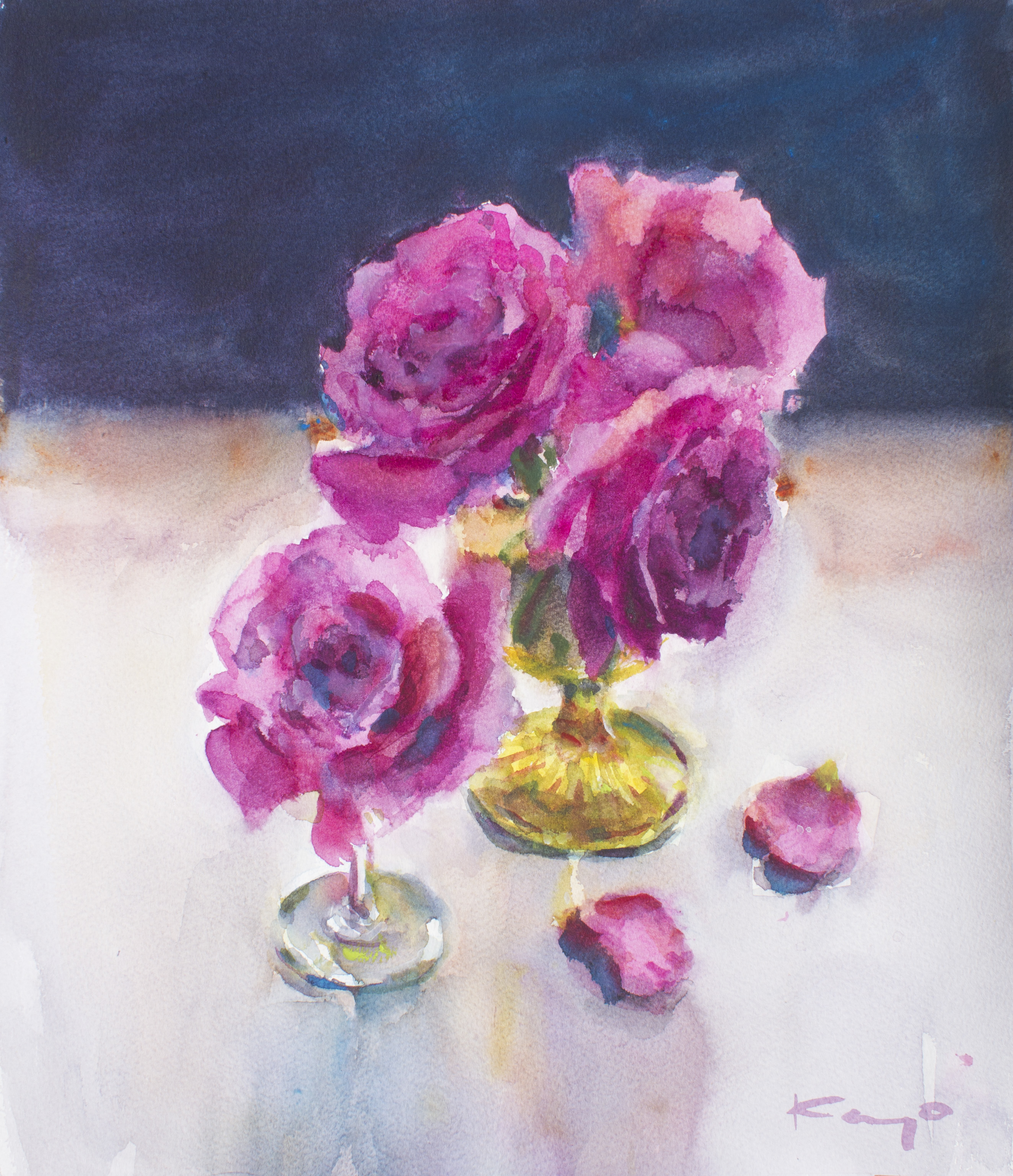 光の透ける薔薇 | 松川佳代 ｜インテリア絵画 アートの専門通販