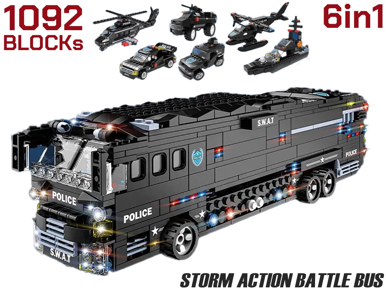 楽天市場】AFM SWAT シリーズ 6in1オートボット 577Blocks◇合体