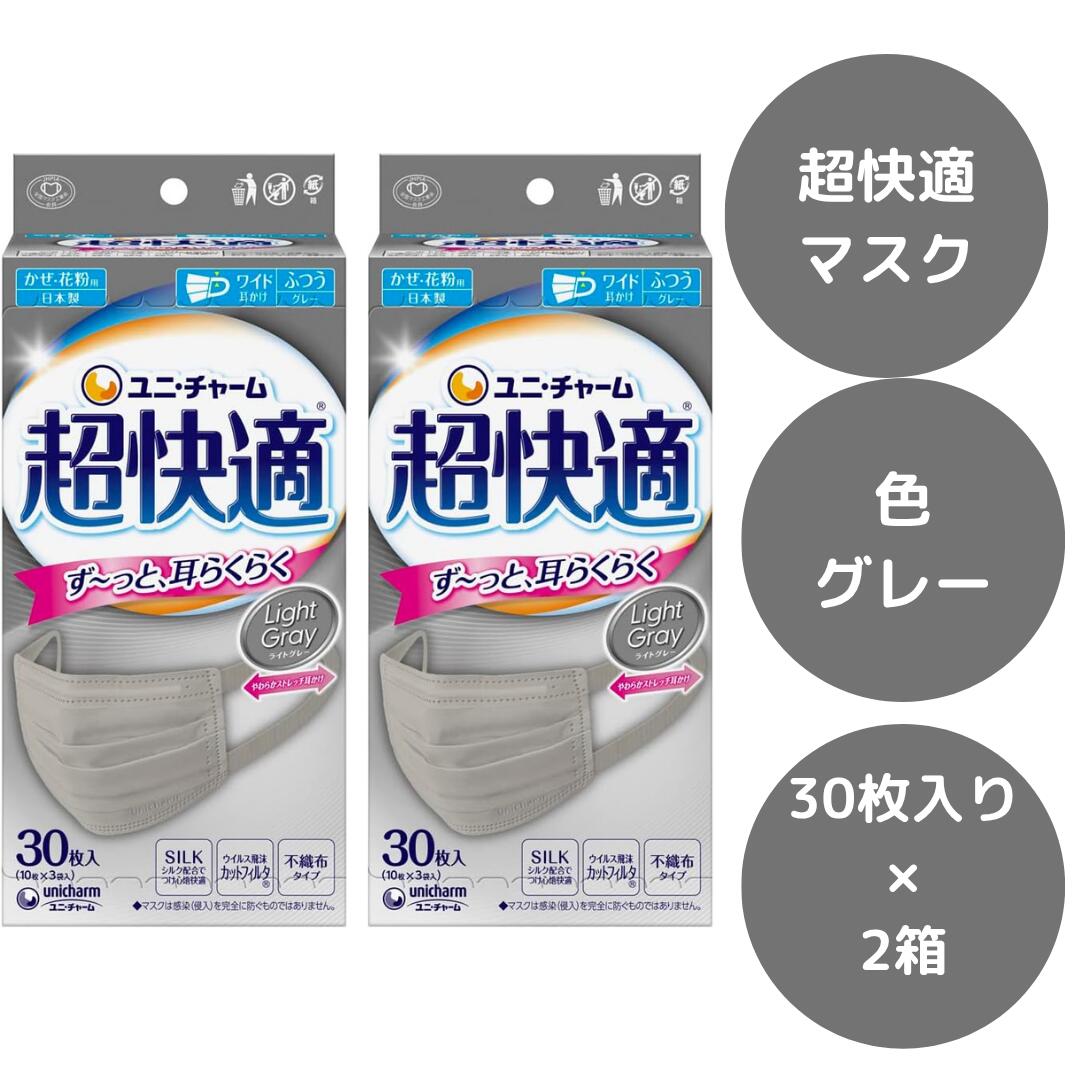 楽天市場】ユニチャーム 超快適マスク 箱（カラーグレー）の通販