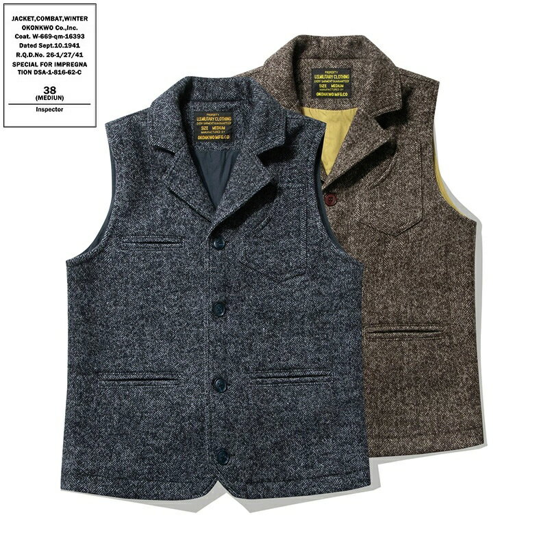 ✓新品 ✓新品 ベスト ジレ ウール 復刻 ネイビー ブラウンズビーチ 似