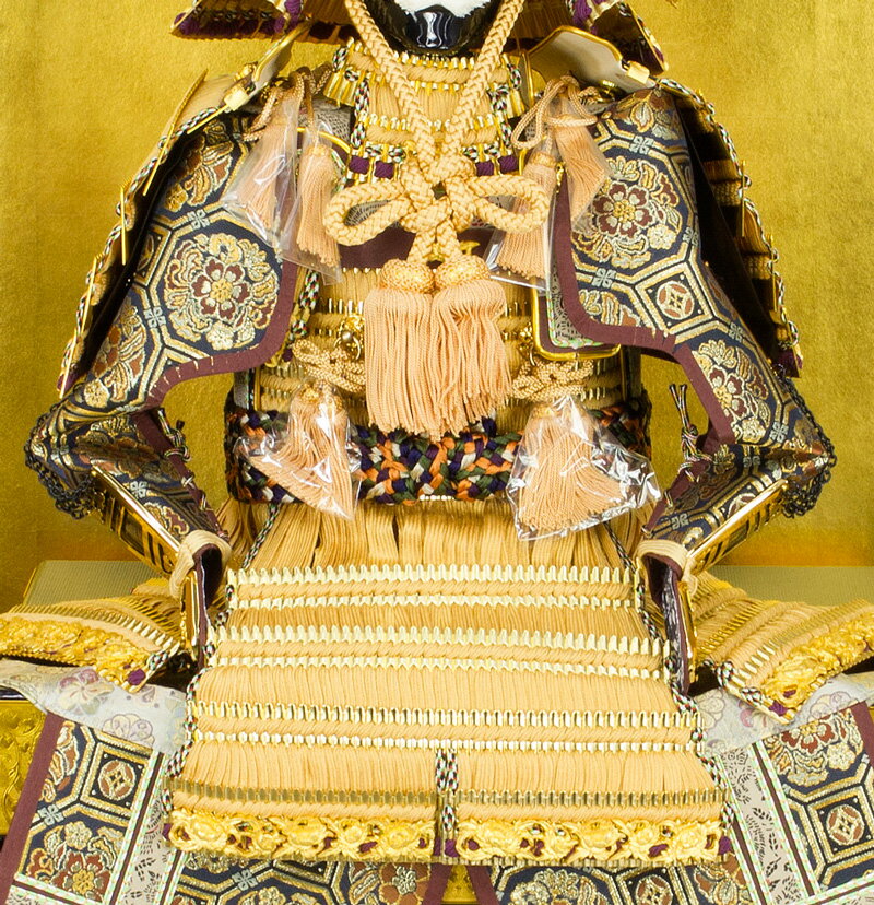 五月人形 鎧平飾り 鎧飾り 平安光雲作 京製 大鎧 金箔押小札 正絹 山吹