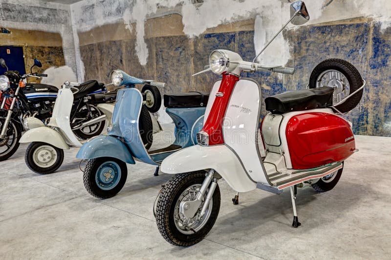 Vintage Scooters Lambretta and Vespa Editorial Stock Photo - Image