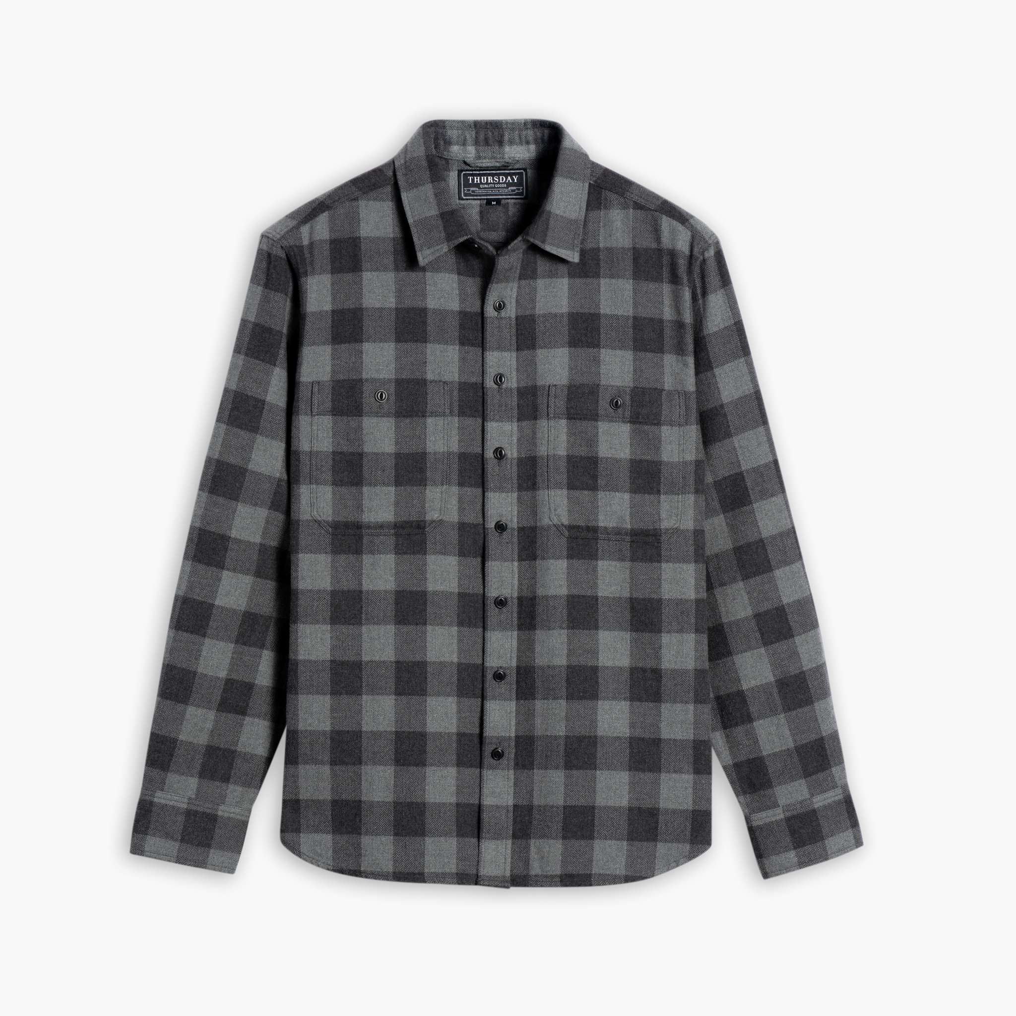 Men's Flannel Shirt in Evergreen Buffalo Check - Thursday