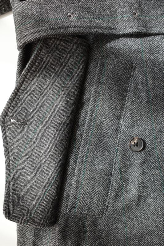 stein INVERTED PLEATS BALMACAAN COAT・HERRINGBONE - tity
