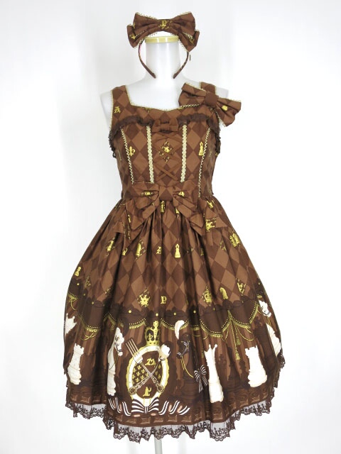 Angelic Pretty Chess ChocolateジャンパースカートSet (JSK＋バレッタ