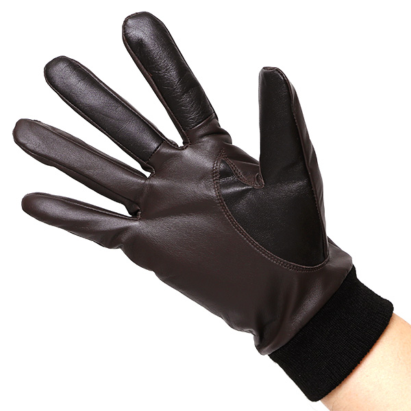 東京ヒマワリ / 佐々木手袋 メンズ 牛革 三本山革手袋 リブ付き ダーク