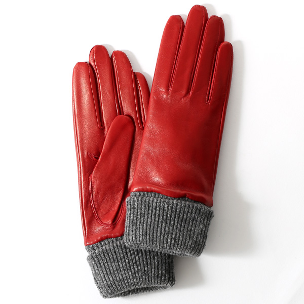東京ヒマワリ / KURODA(クロダ) 羊革 レディース 手袋 レッド