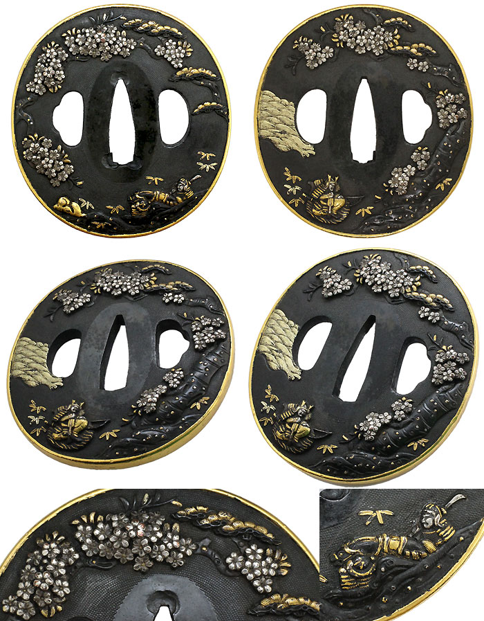 日本刀の鐔・桜下武者｜日本刀・刀剣 販売専門店・東京【十拳】