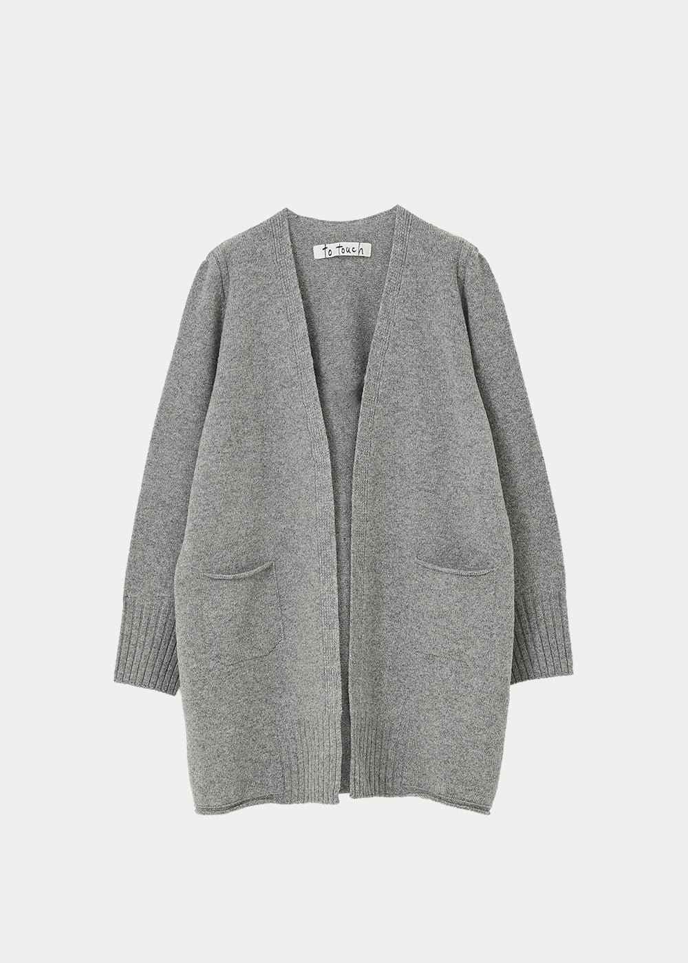 ソフトウールノーカラーロングカーディガン│to touch