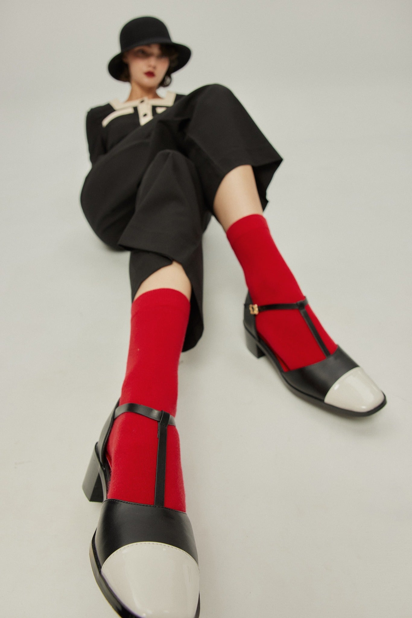 ティーバーメリージェーンパンプス-Renewal-White Toe×Black – Tnewties
