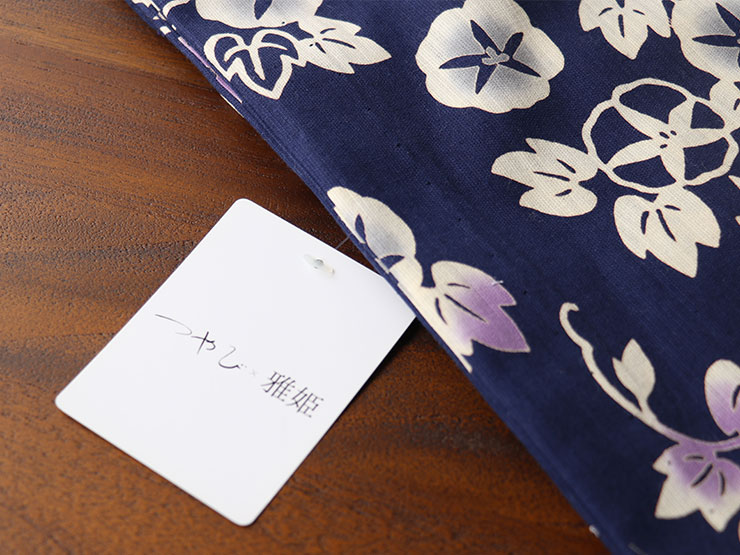 楽天市場】「つやび×雅姫」 綿麻浴衣 朝顔（コン）レディース 婦人用