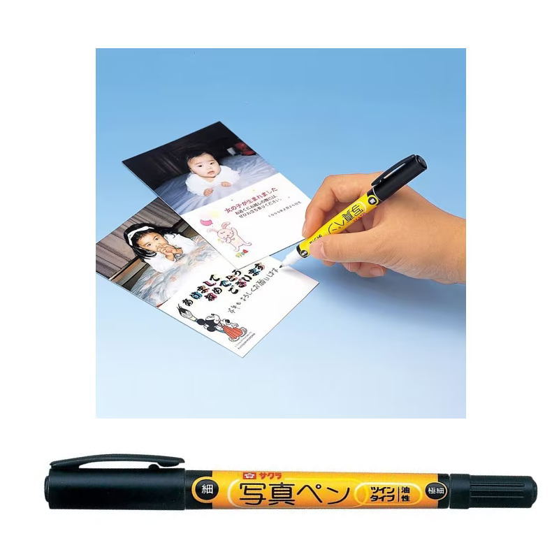 楽天市場】写真ペン 油性 マーカー 細字+極細字のツインタイプ ポスト