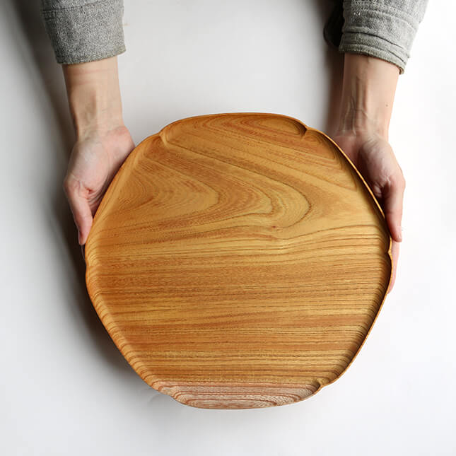 楽天市場】四十沢木材工芸 KITO 雪輪盆 大 | 国産 天然木 カジュアル