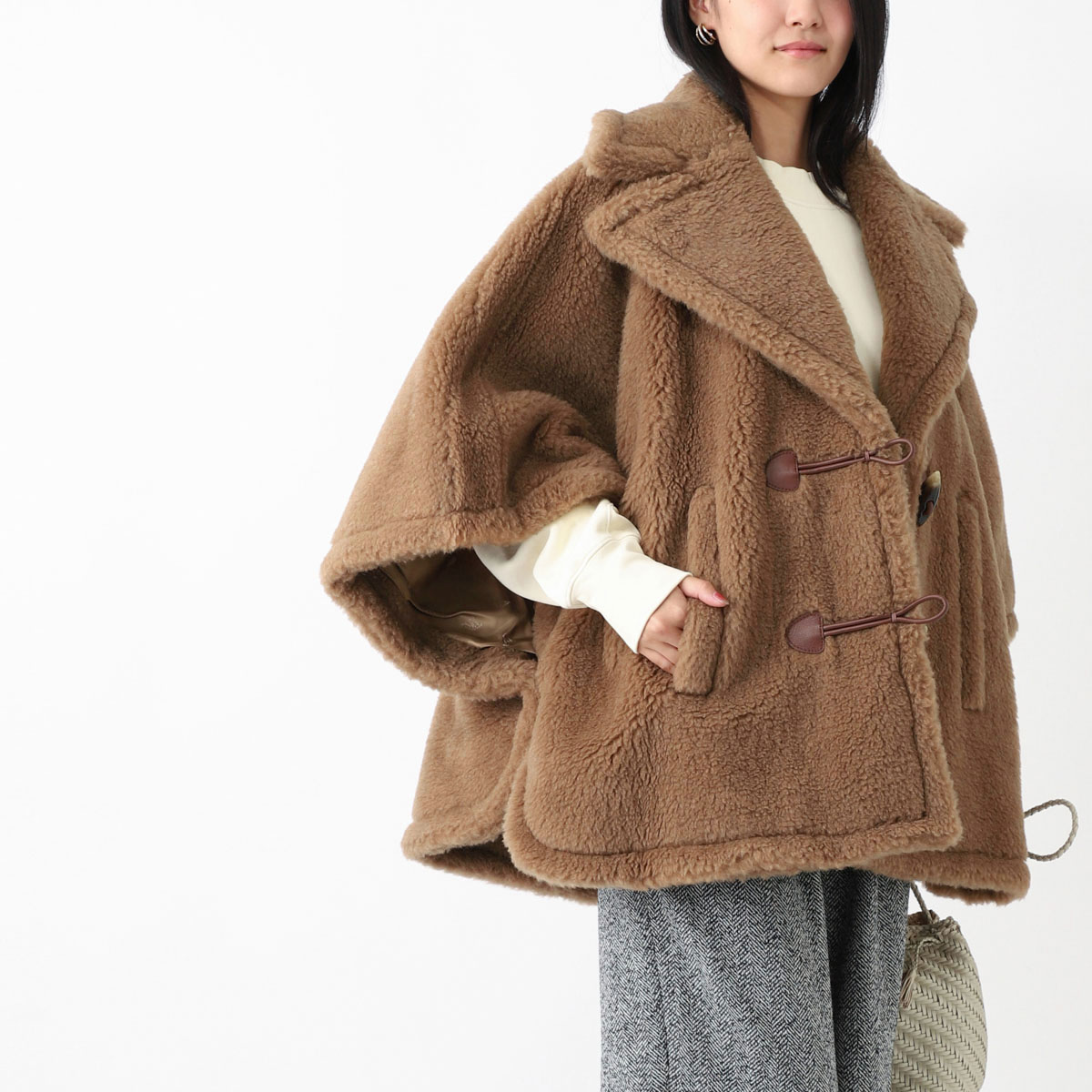 楽天市場】マックスマーラ Max Mara ケープ ポンチョ ブラウン