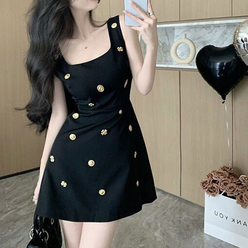 楽天市場】装飾付き ノースリーブワンピース ミニワンピース サマー