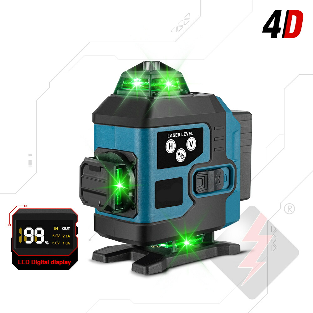 楽天市場】翌日発送 レーザー墨出し器 4x360°グリーンレーザー 水平器