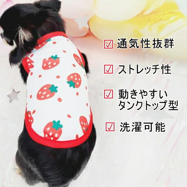 楽天市場】犬の服 いちごタンクトップ 犬 犬服 春 夏 Tシャツ タンク