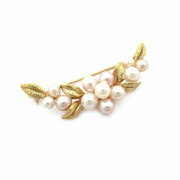 楽天市場】【緑屋質屋】ミキモト パール ブローチ 3.6mm～4.8mm K18YG