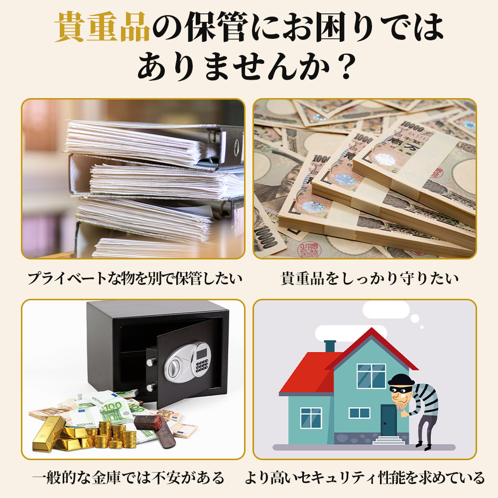 楽天市場】onefort 金庫 指紋認証 家庭用 4種類解錠 アラーム機能付き