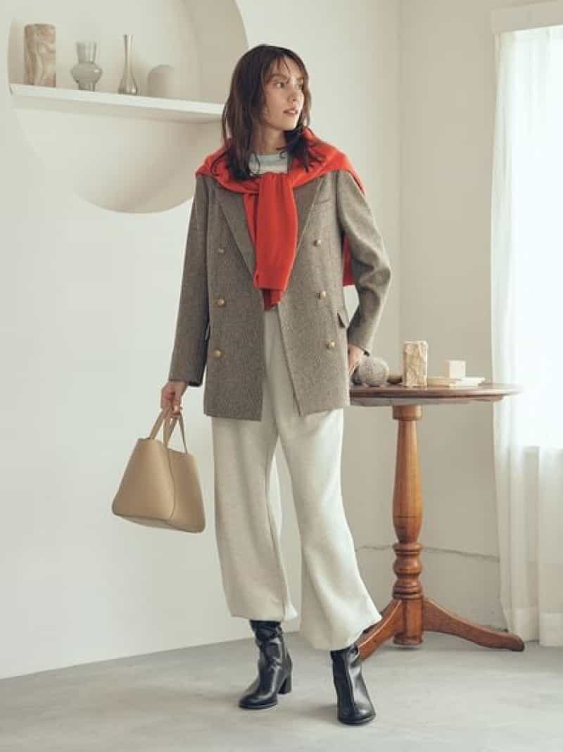 楽天市場】チェック金釦ダブルブレストロングブレザー Mila Owen ミラ