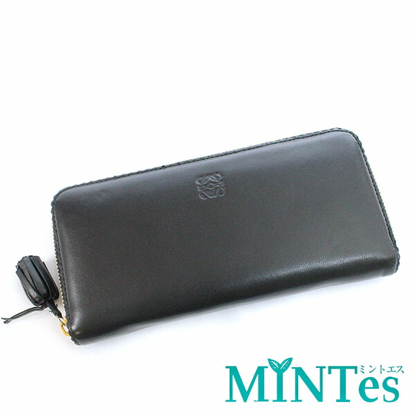 楽天市場】ロエベ ラウンドファスナー 長財布 ブラック 黒 パープル 紫