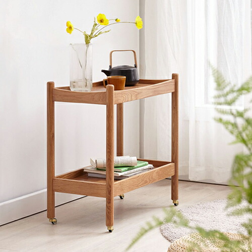 楽天市場】サイドテーブル オーク材 移動 キャスター付き 幅53cm 幅