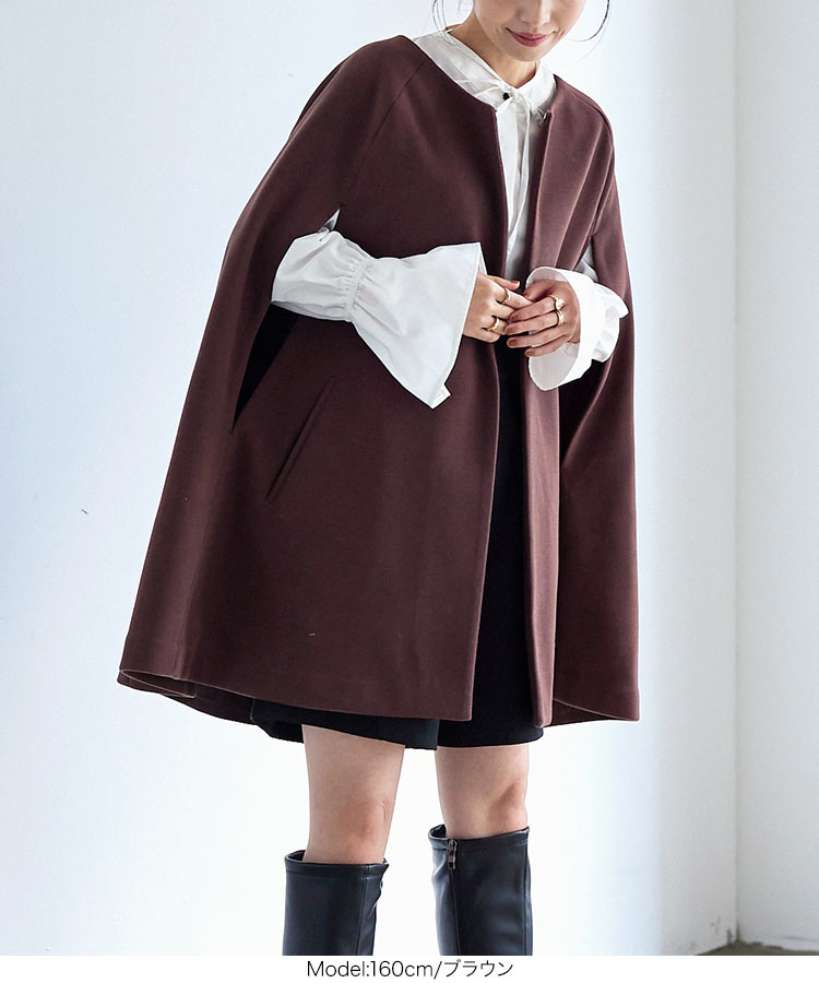 楽天市場】 カット メルトン ショート ケープコート [K1185