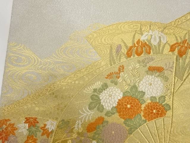 楽天市場】 扇に秋草・流水模様織出し袋帯【中古】【着】 : Kimono