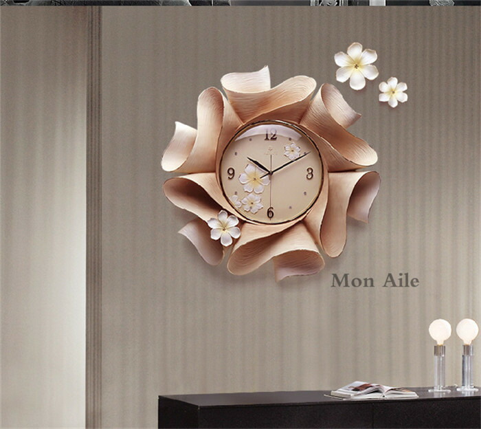 楽天市場】掛け時計 壁掛け時計 花柄 おしゃれ 彫刻 手作り セラミック