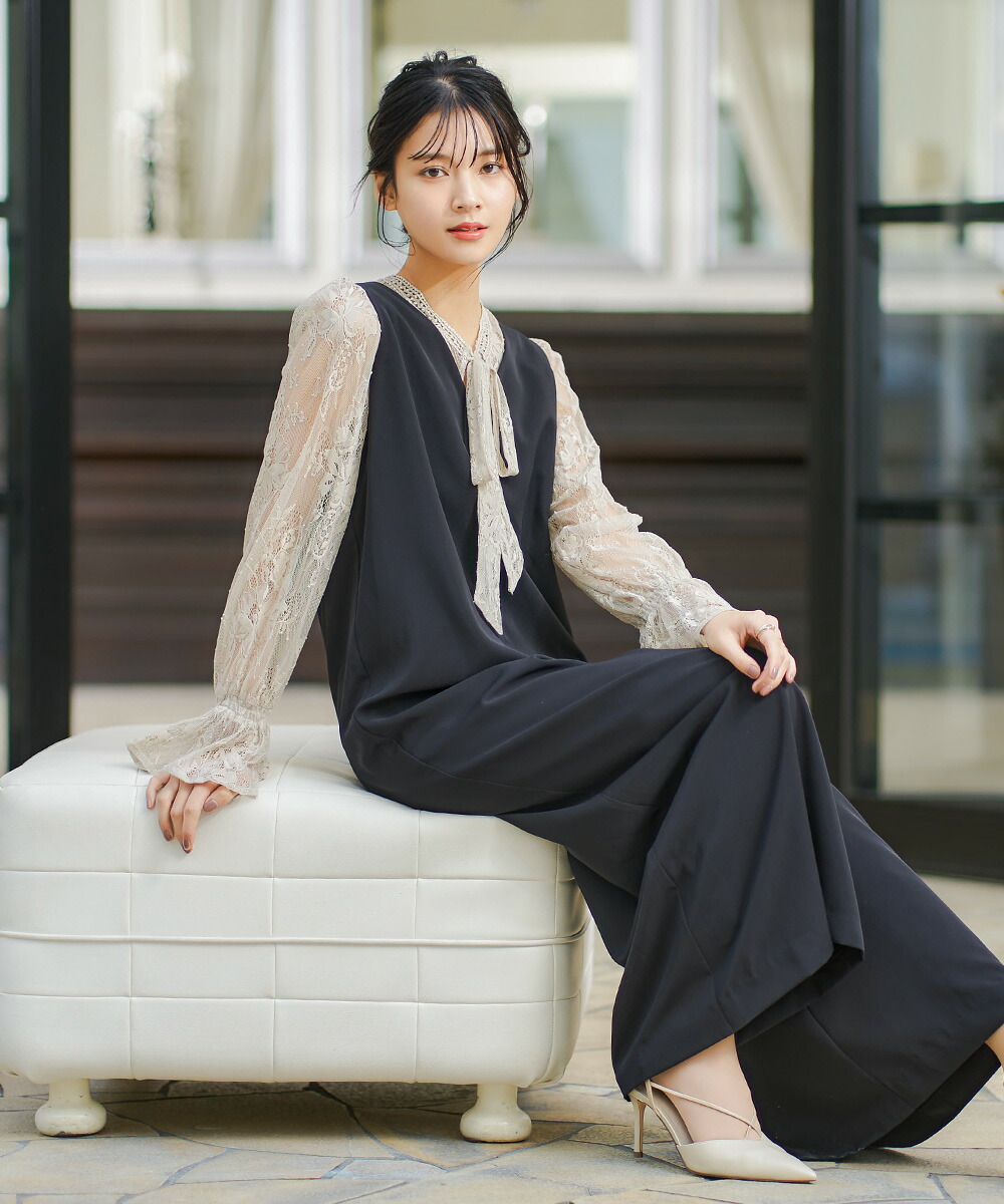 楽天市場】結婚式 オールインワン パーティードレス ワイドパンツ