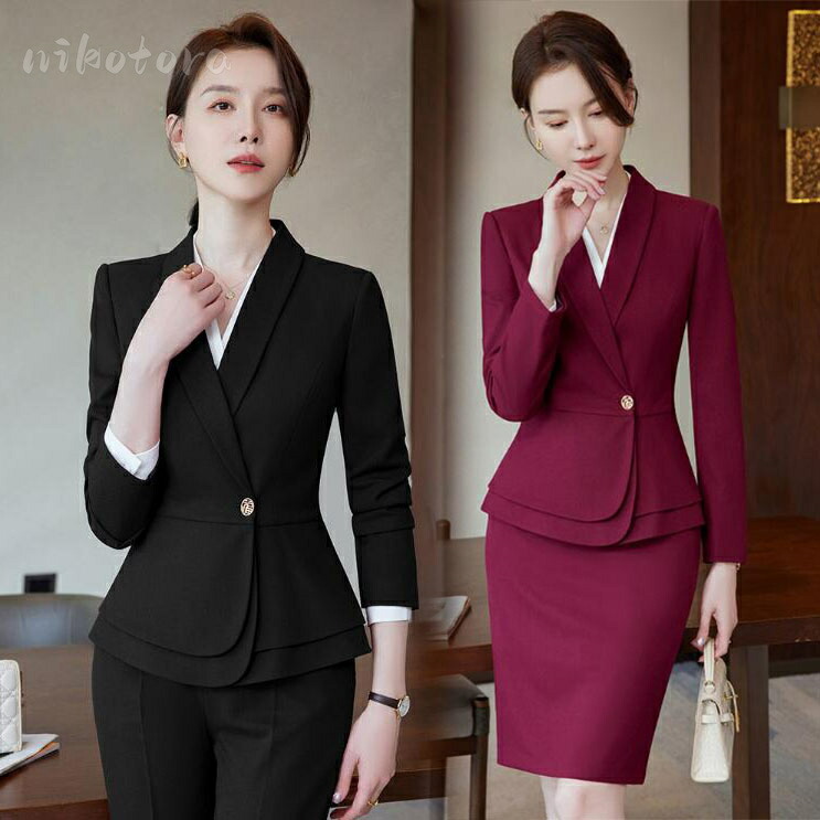 楽天市場】レディーススーツ フォーマルスーツ セットアップ 2点セット