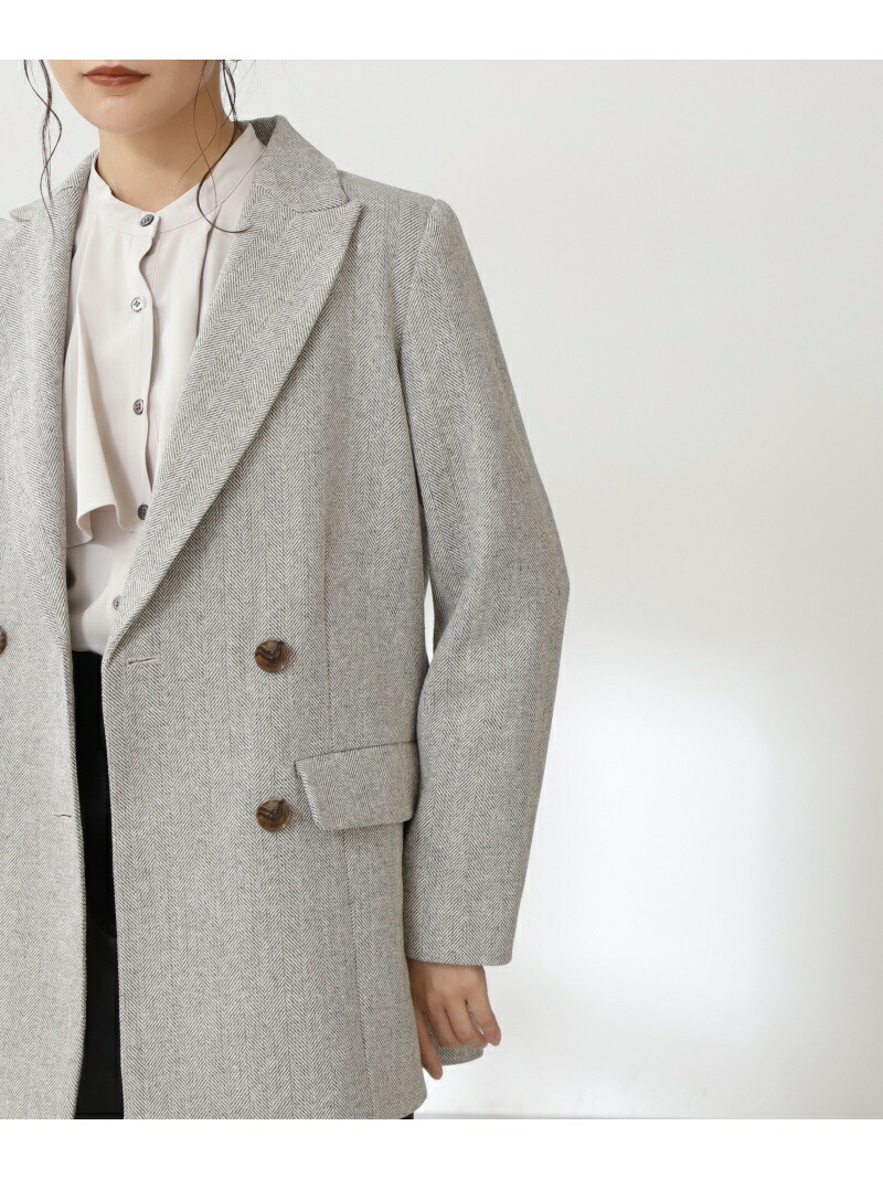 ニューヨーカーベージュ ヘリンボーン ダブルジャケット