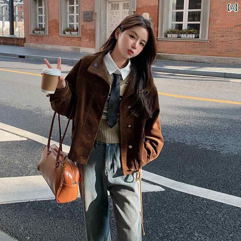 楽天市場】コーデュロイ ジャケット レディース アウター レトロ 秋冬