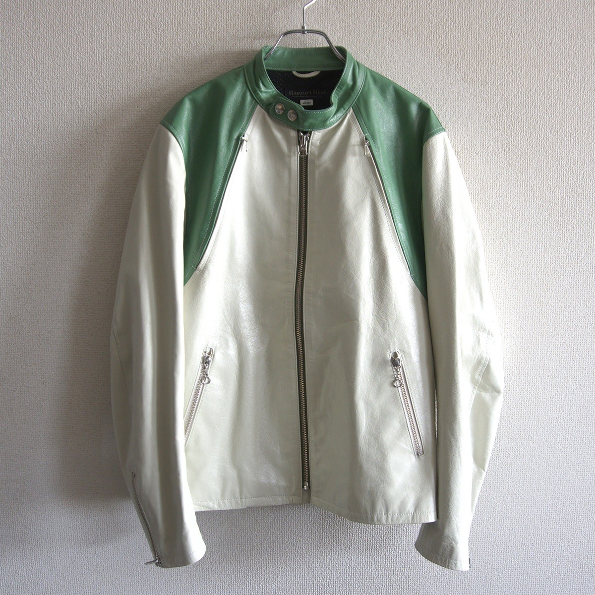 日本製 90s ハロルズギア レザージャケット 馬革 ホースハイド 丈短